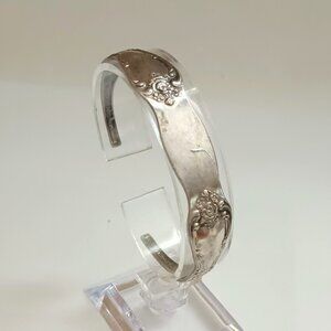 Wm. A. Rogers Oneida Spoon Bracelet 6.75" Vintage Silver Plated Blank ID Cuff